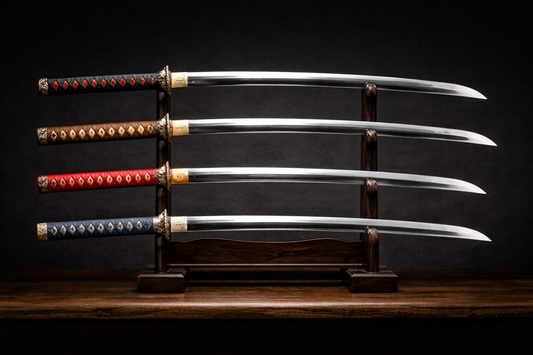 Selection de katanas japonais de differents styles et aciers