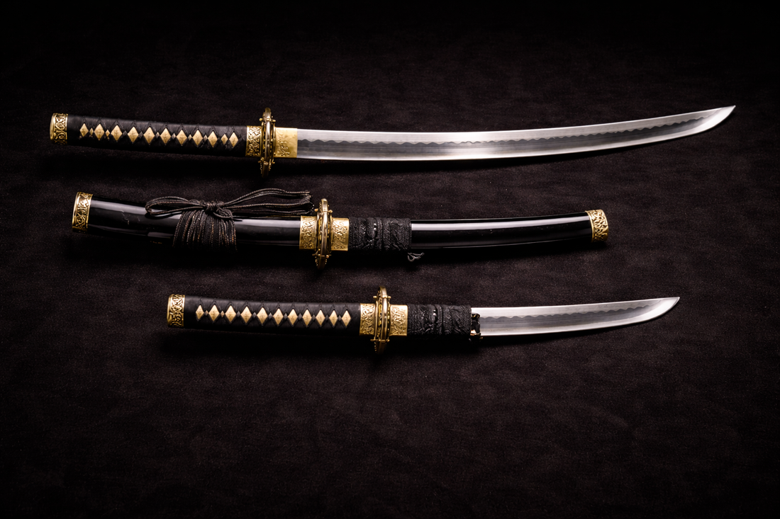 Comparaison des trois sabres japonais katana wakizashi tanto