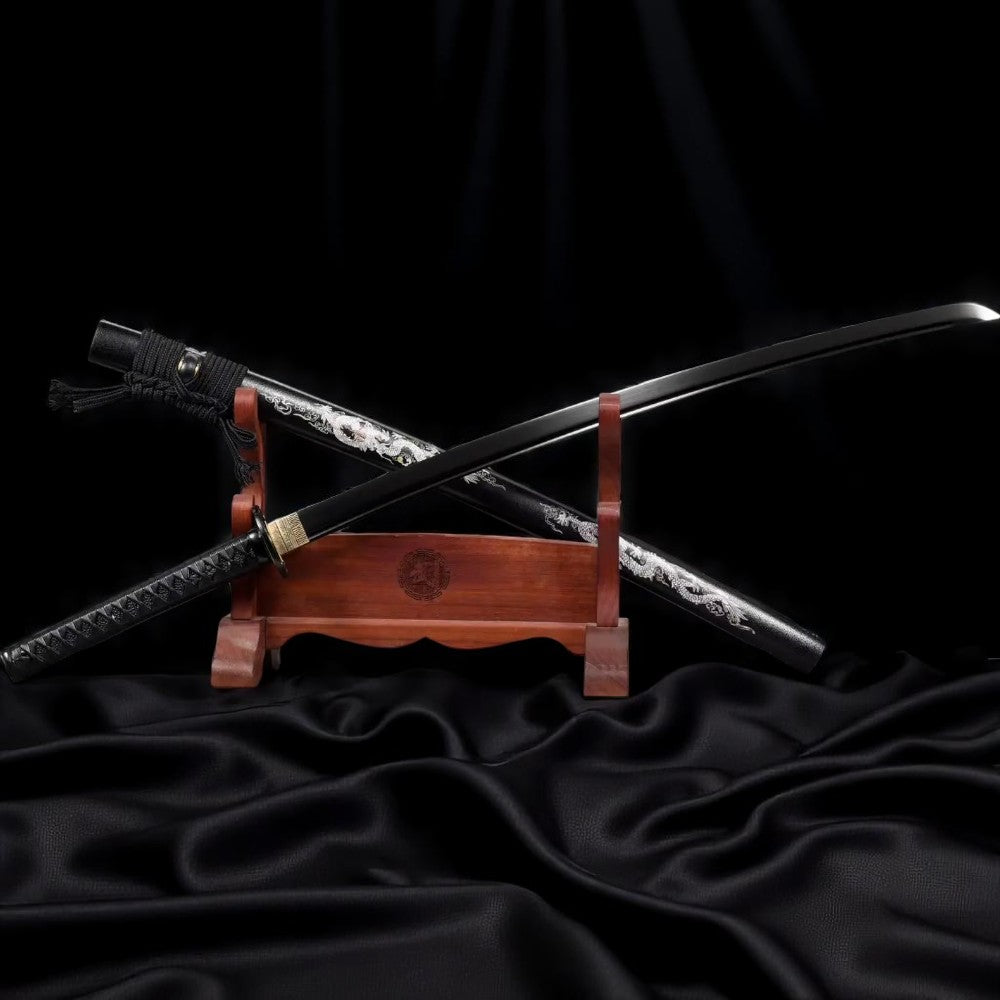 Katana Lame Noire – Acier 1060 - détail de la poignée (tsuka)