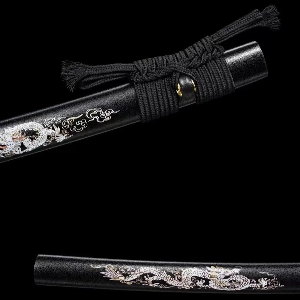 Katana Lame Noire – Acier 1060 - lame dégainée