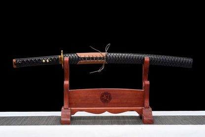 Tsuba artisanale du wakizashi Koshi en acier Carbone 1060