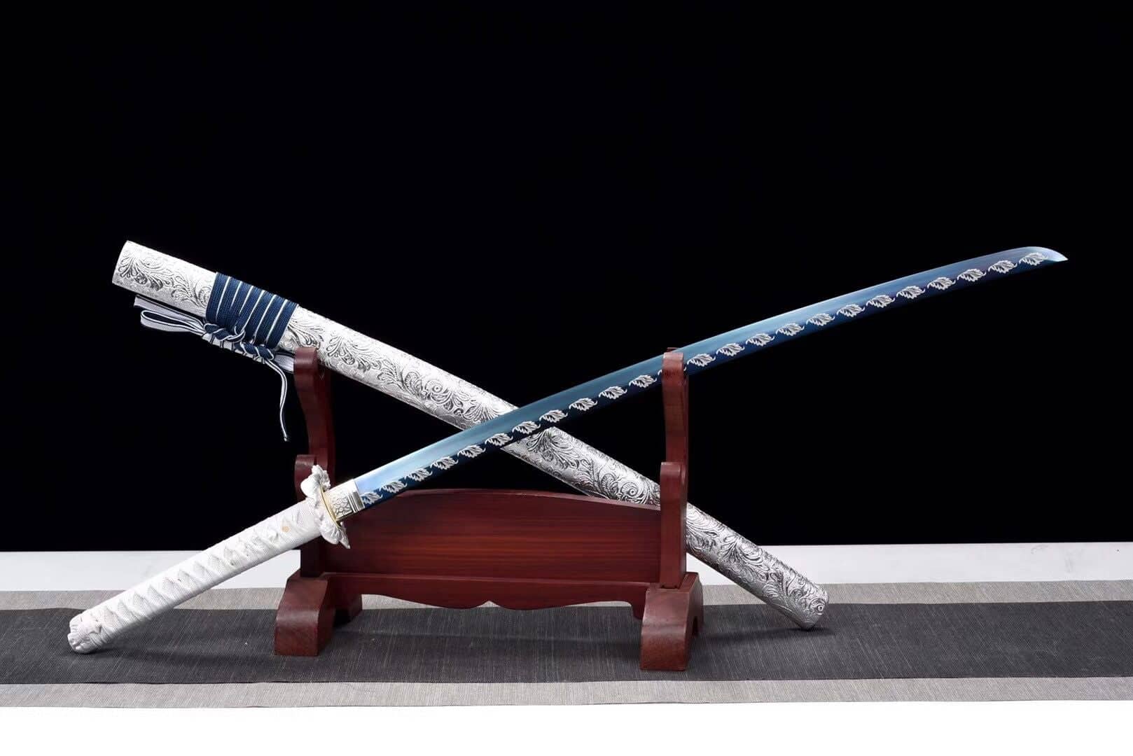 Katana Ailes d'Ange – Acier T10 - détail de la lame en acier T10