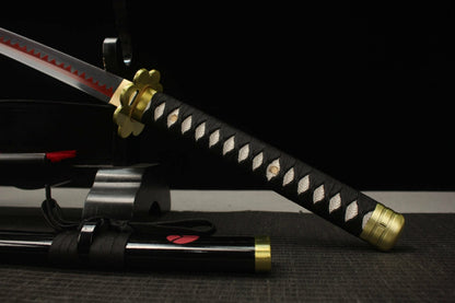 Katana Shusui Zoro – One Piece Acier Carbone 1060 - vue d'ensemble sur fond noir