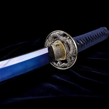 Katana Dragon Bleu – Acier T10 - vue 10