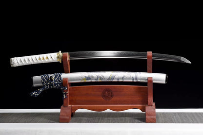 Tsuba artisanale du wakizashi Tamana en acier T10