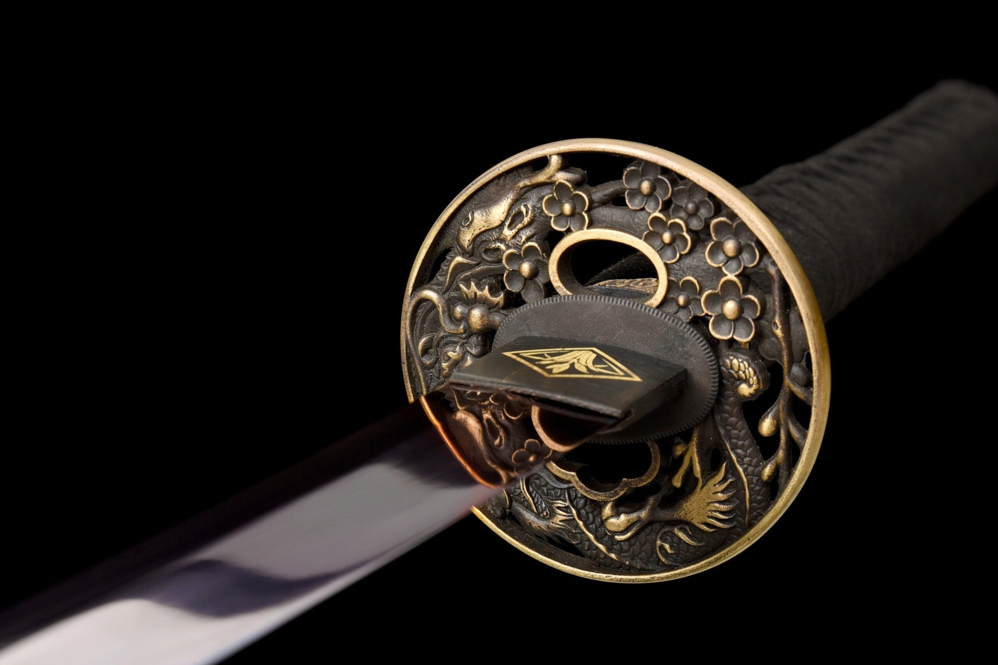 Katana Owase – Acier Manganèse - détail de la poignée (tsuka)