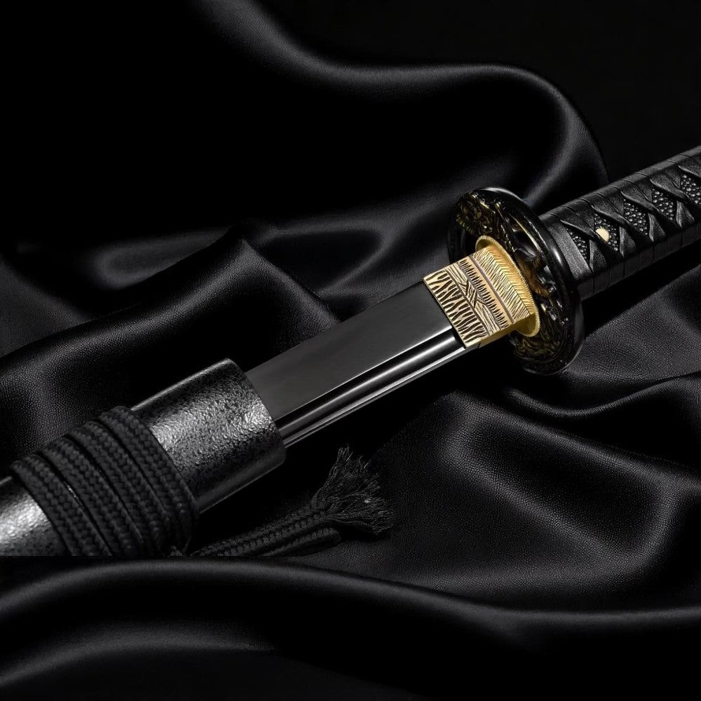 Katana Lame Noire – Acier 1060 - détail de la lame en acier carbone 1060