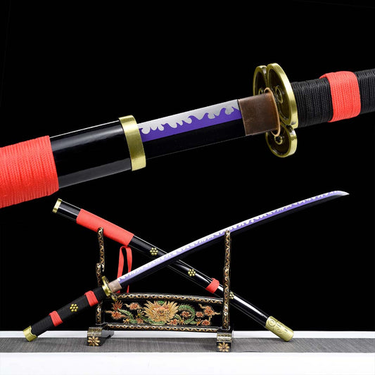 Katana Enma Noir – One Piece - vue complète avec fourreau