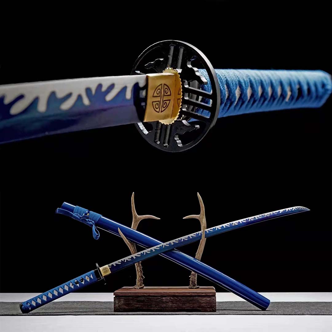 Katana Hekinan – Acier 1060 - vue complète avec fourreau