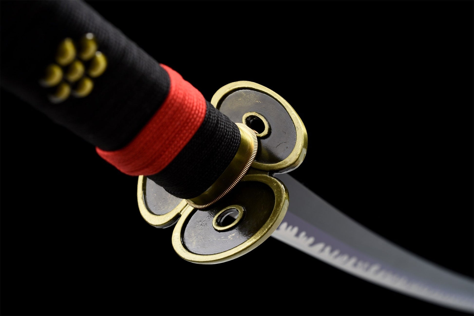 Katana Enma Noir – One Piece - détail de la poignée (tsuka)