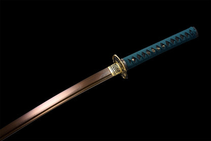 Katana Printemps Doré – Damas - lame dégainée