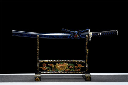 Tsuka tressée du wakizashi Ocean avec menuki traditionnel