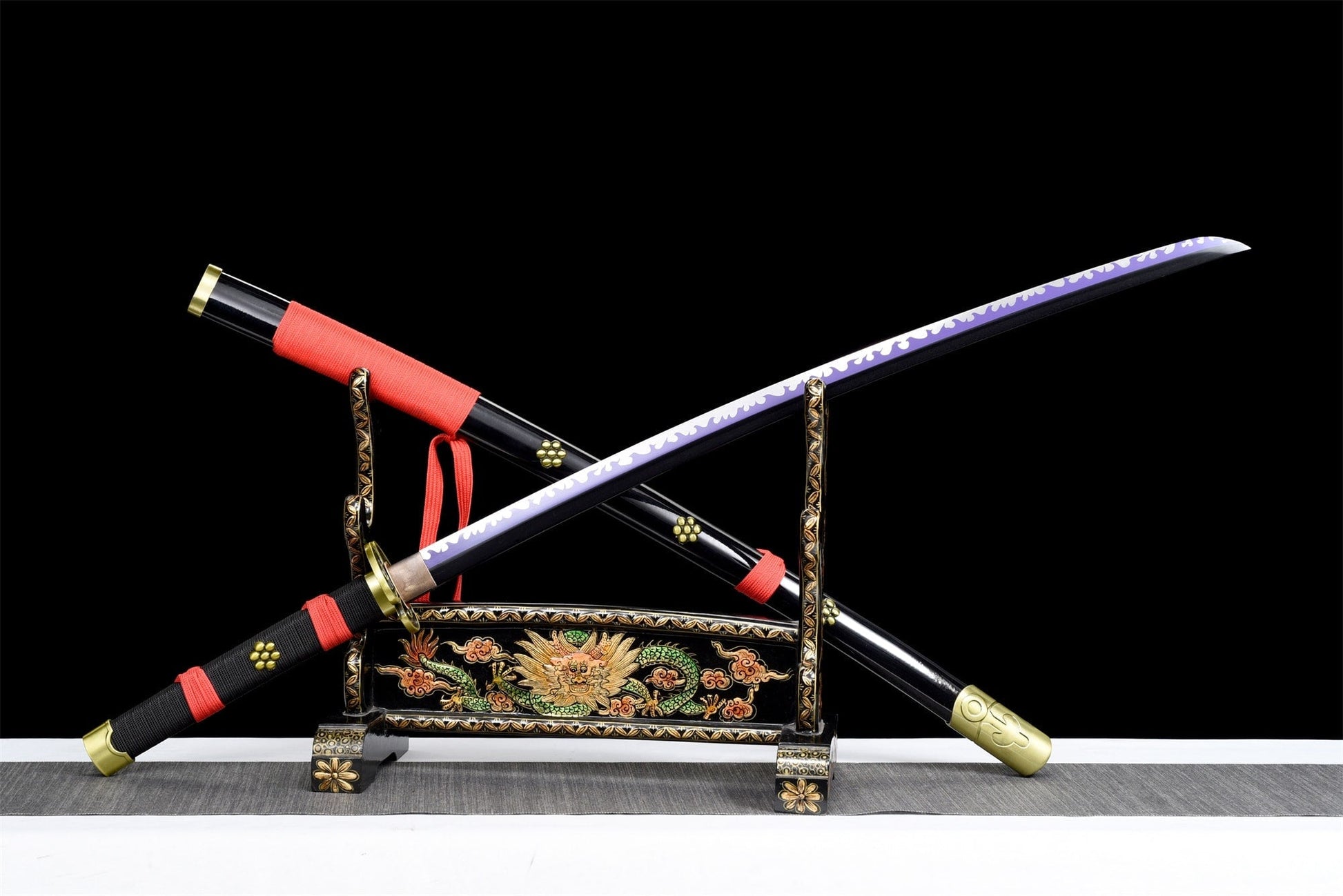 Katana Enma Noir – One Piece - lame dégainée