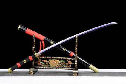 Katana Enma Noir – One Piece - lame dégainée