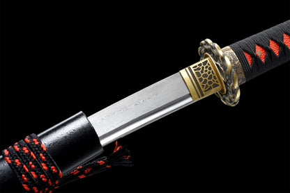 Wakizashi Maizuru en acier Damas forgé à la main avec fourreau