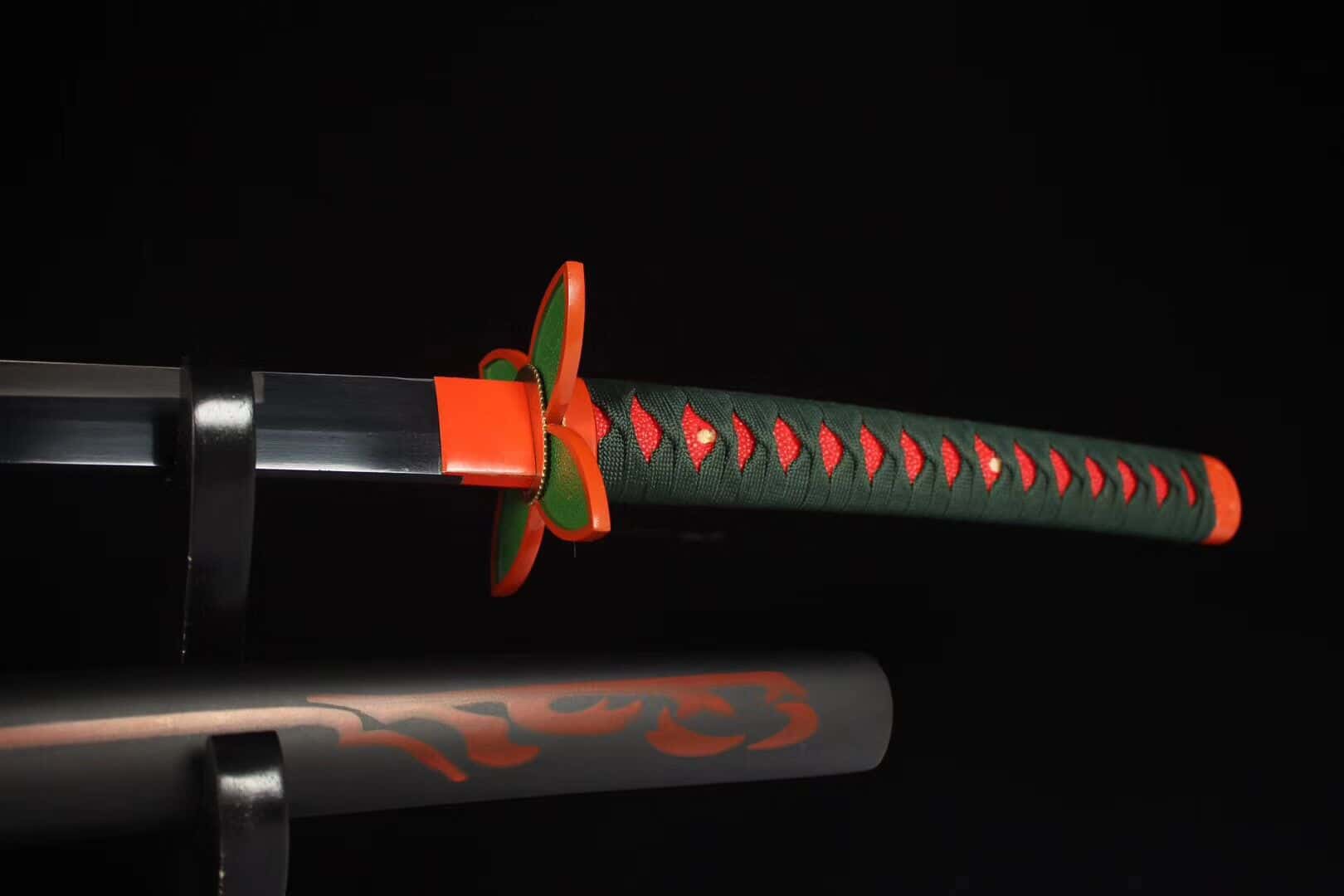 Katana Shinobu Kocho – Demon Slayer Lame Papillon - détail de la poignée (tsuka)