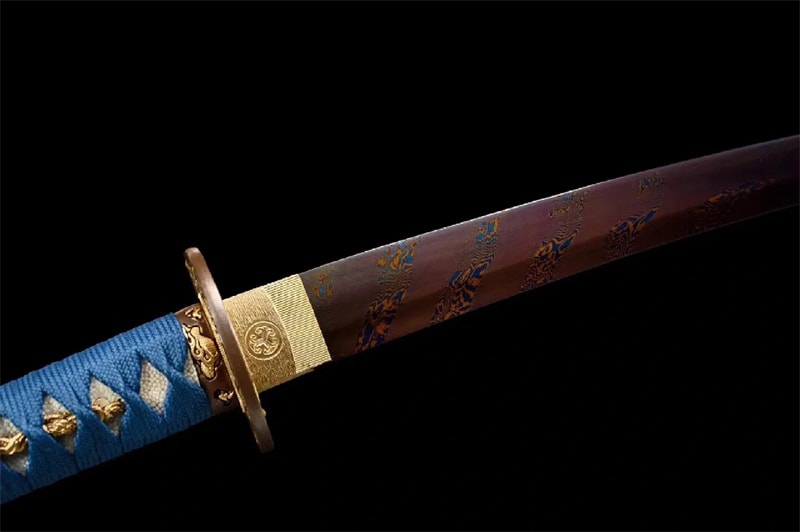 Détail du hamon sur la lame du tanto Sabae