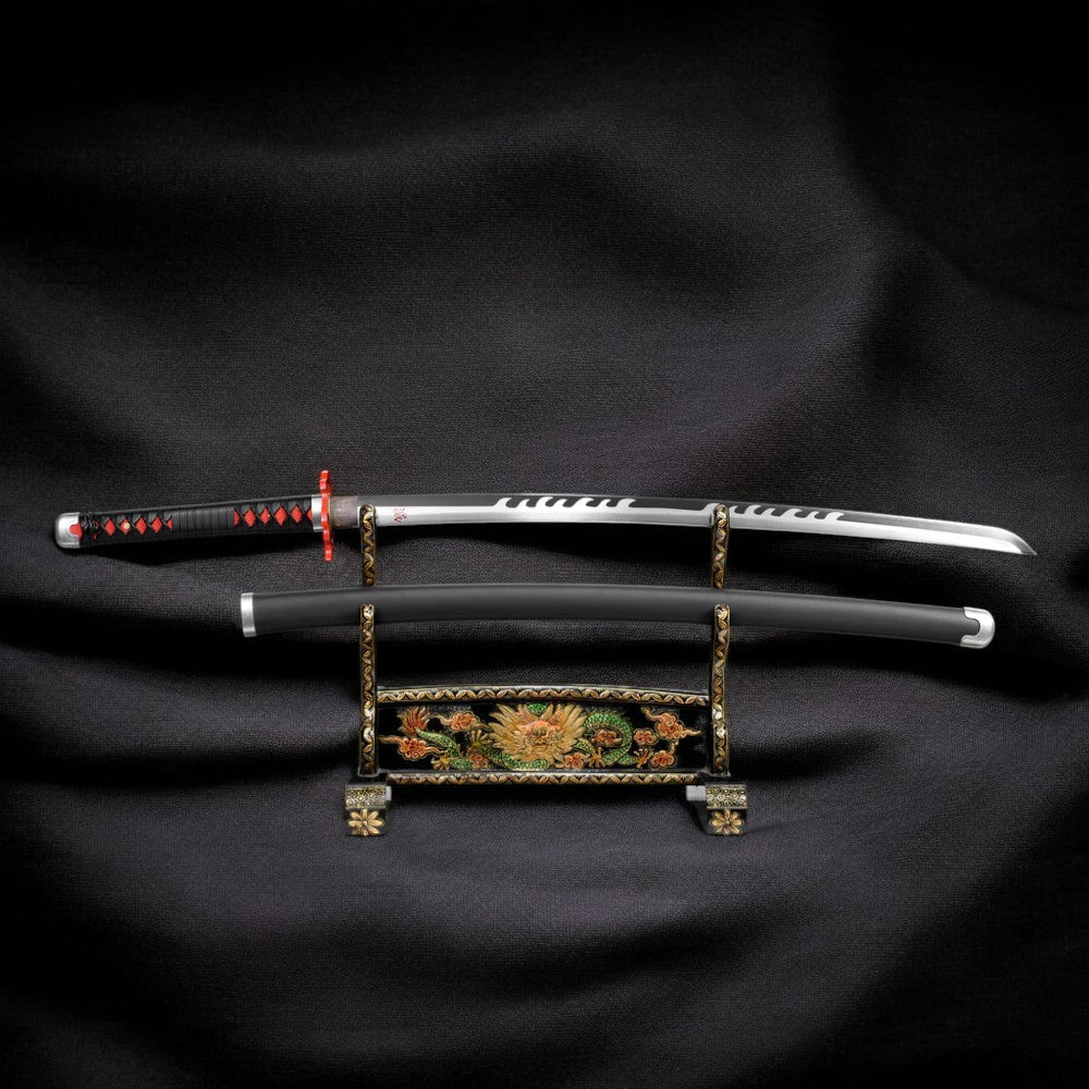 Katana Tanjiro Kamado V2 – Nichirin Noir Acier 1060 - vue 9