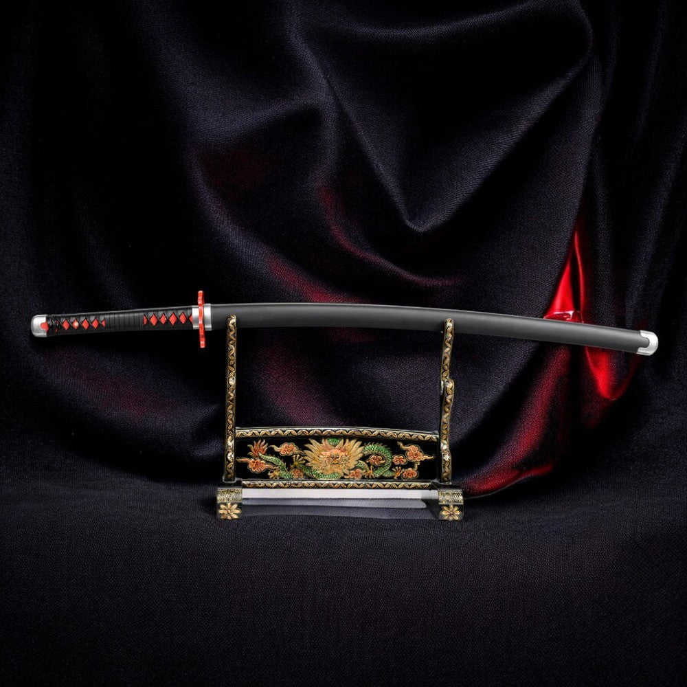 Katana Tanjiro Kamado V2 – Nichirin Noir Acier 1060 - vue 10