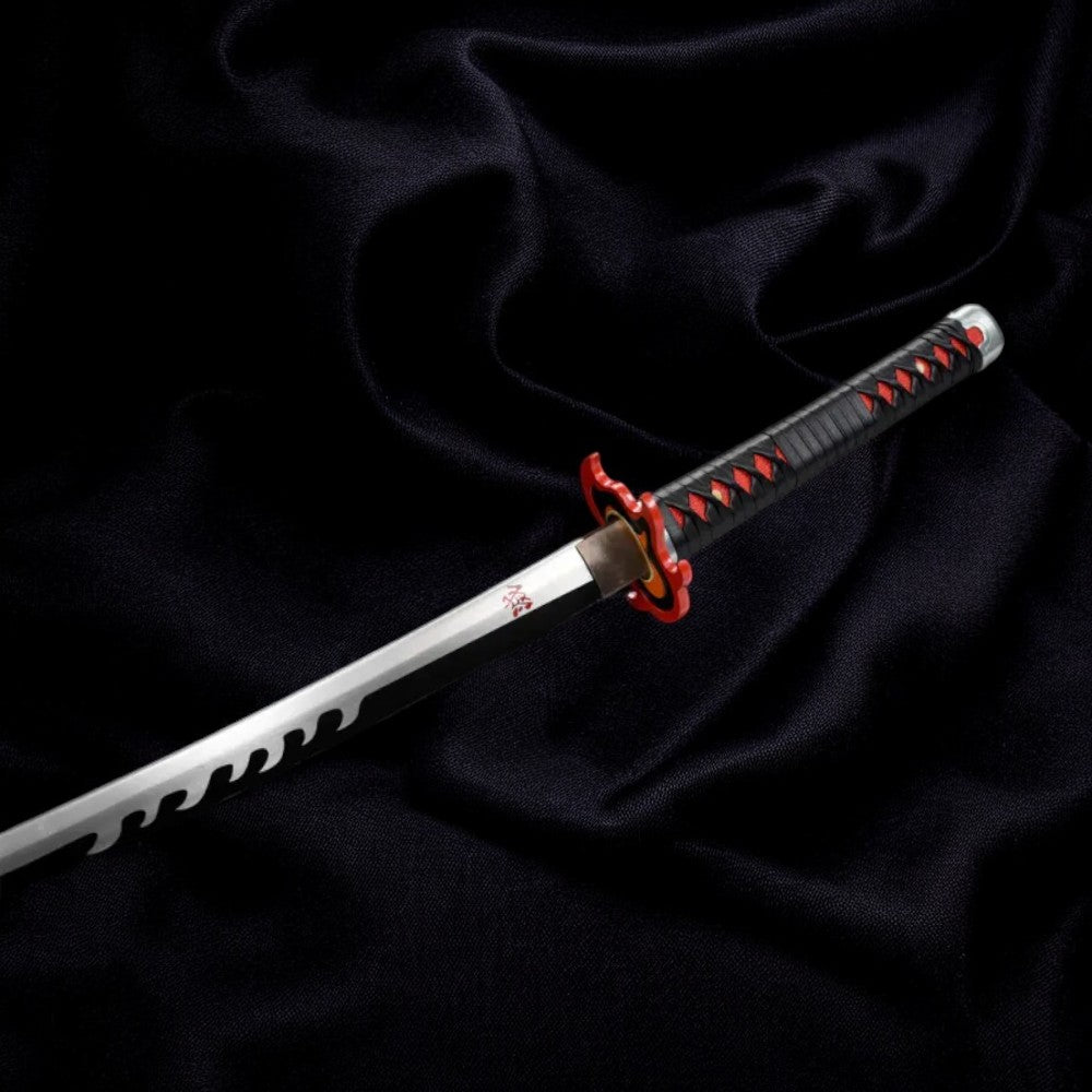 Katana Tanjiro Kamado V2 – Nichirin Noir Acier 1060 - lame dégainée
