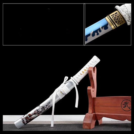 Tanto Imabari forgé main en acier T10 Bleu avec saya assortie