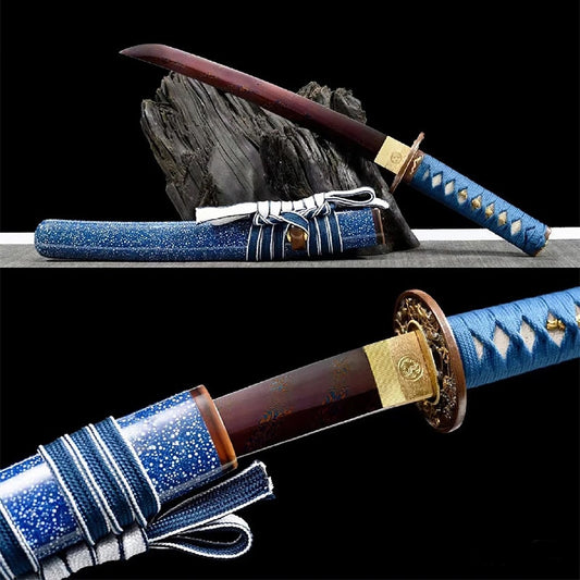 Tanto Sabae en acier Damas Torsadé forgé à la main avec fourreau